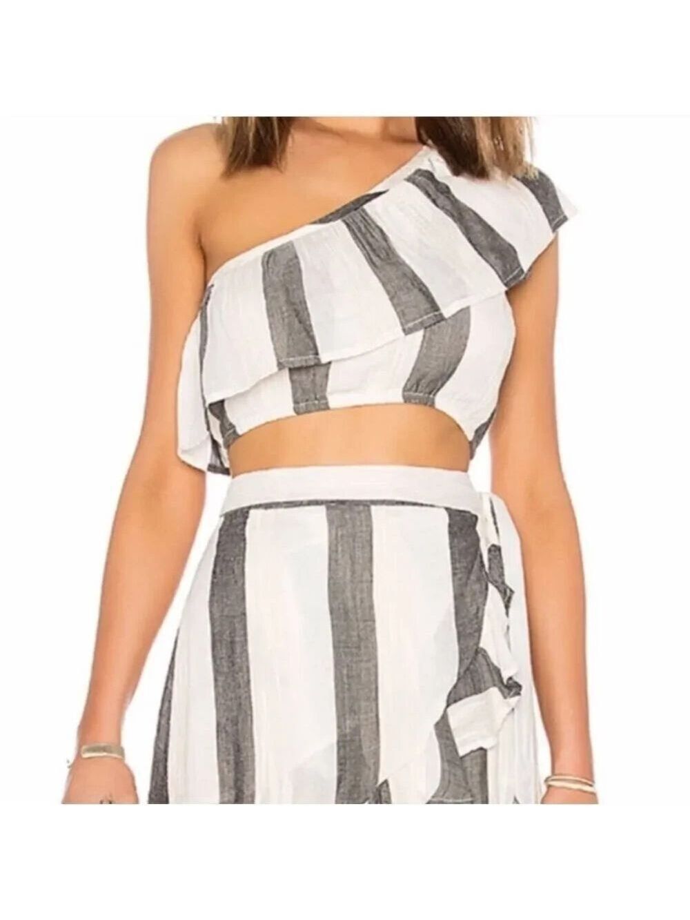 L*Space Alicia One Shoulder Top in Beach Bum Stripe Sz XS